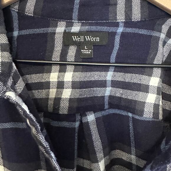 Large Soft Plaid Long Sleeve button up - Picture 3 of 5